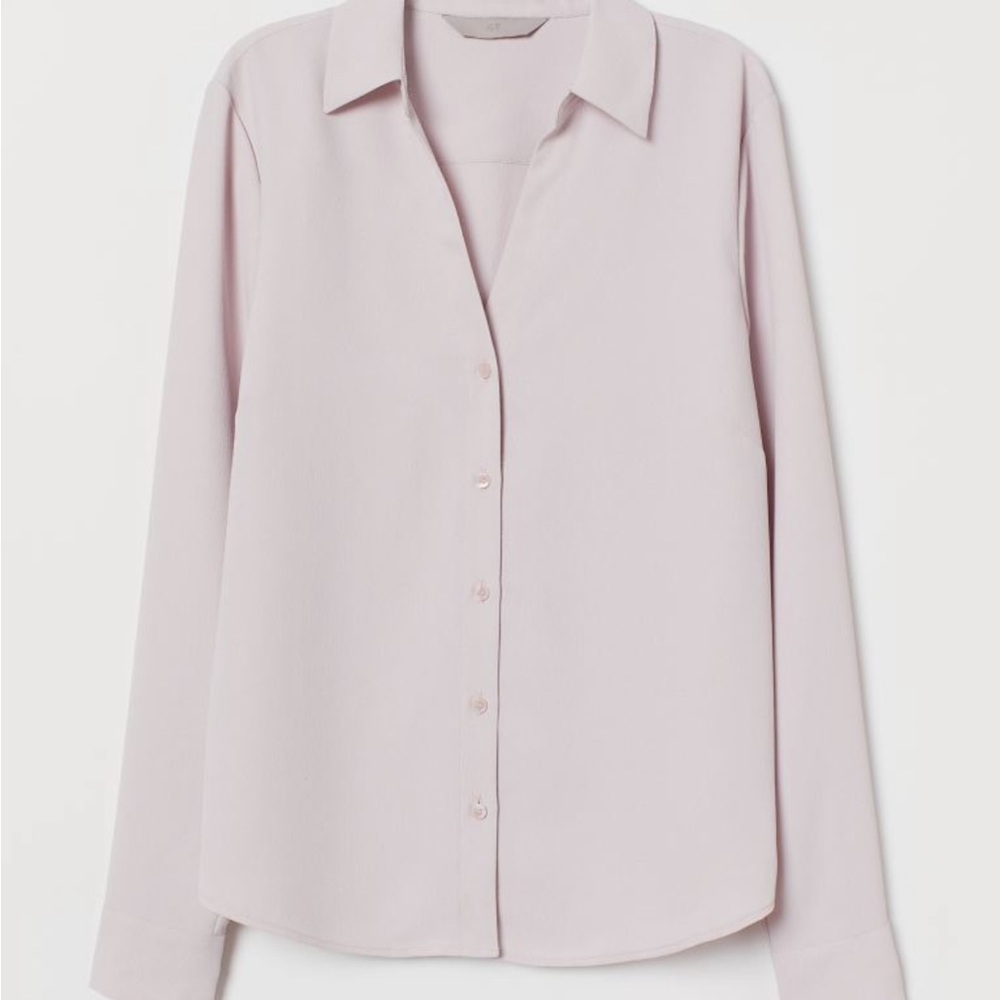 V-neck Blouse -light pink